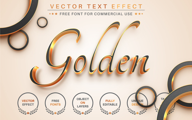 Guldbokstäver redigerbar texteffekt, teckensnittsstil, grafikillustration