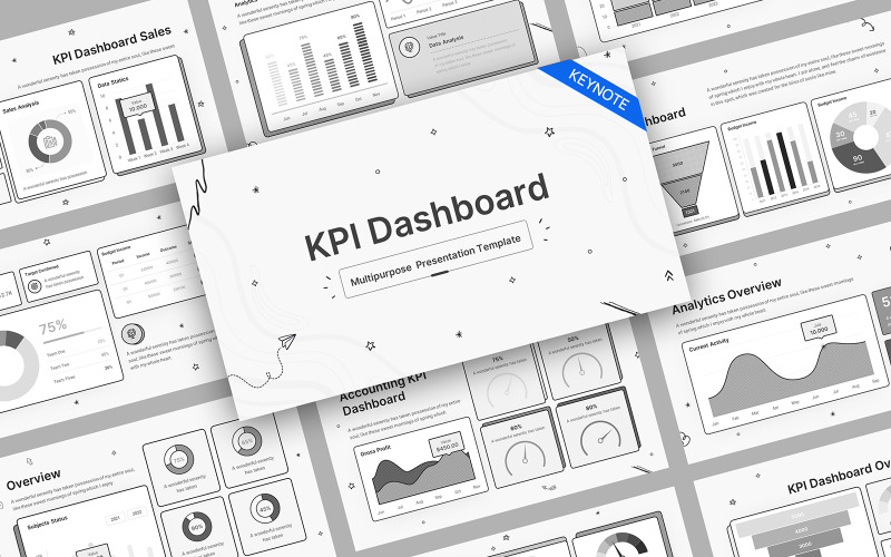 KPI Dashboard Doodle 2 Keynote-Vorlage