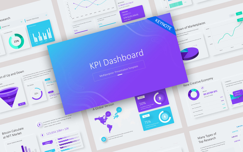 KPI Dashboard Neumorph 2 Keynote Template