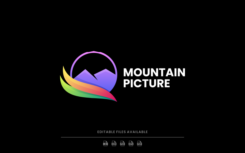 Logo coloré dégradé de montagne