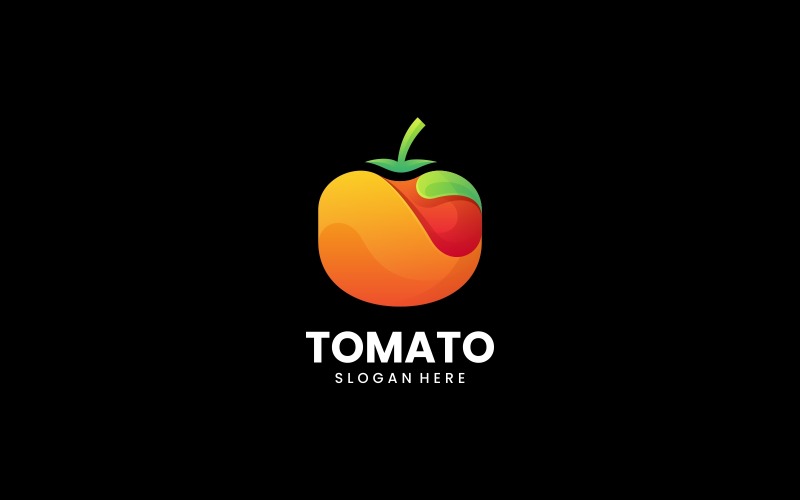 Modèle de logo dégradé de tomate