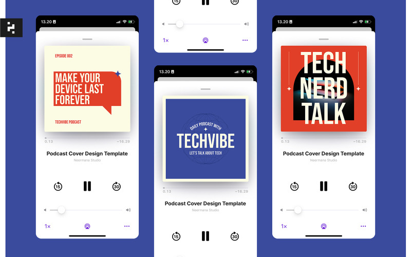 Modelo de Capa de Podcast Minimalista de Tecnologia