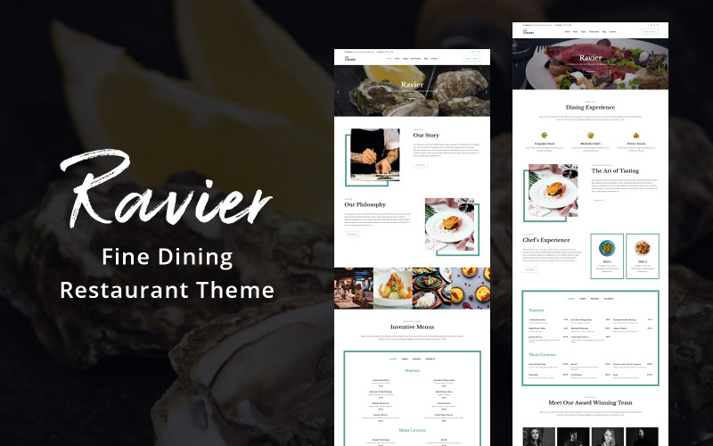 Ravier – Elegáns étterem WordPress téma