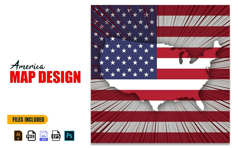 USA självständighetsdagen karta designillustration