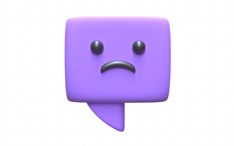 Üzgün Emoji Mesaj Kutusu 3D model