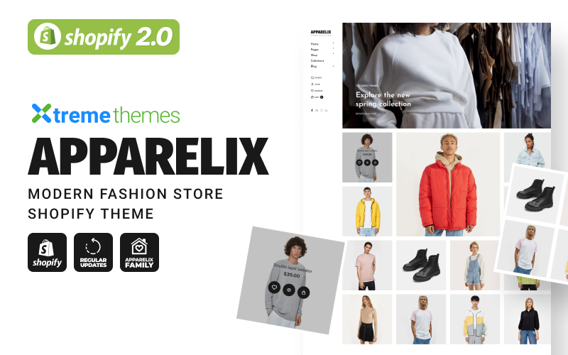Apparelix moderne modewinkel Shopify-thema