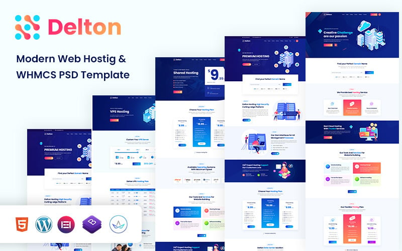 Delton Hosting & WHMCS PSD Template