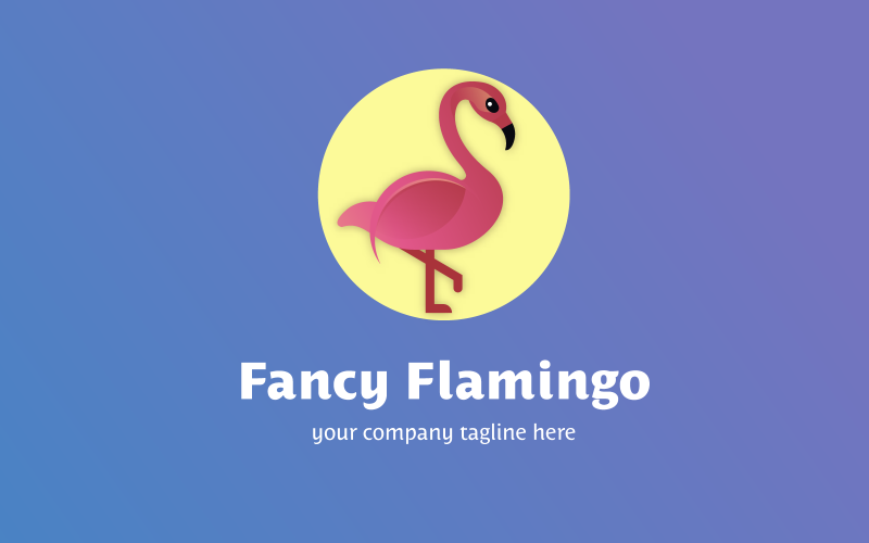 Фламінго барвистий градієнтний шаблон логотипу