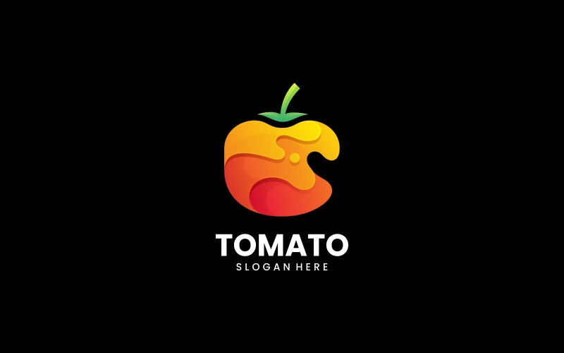 Modèle de logo dégradé de couleur tomate