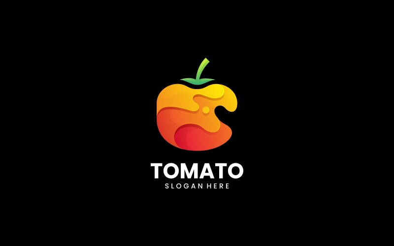 Szablon logo gradientu kolorów pomidora