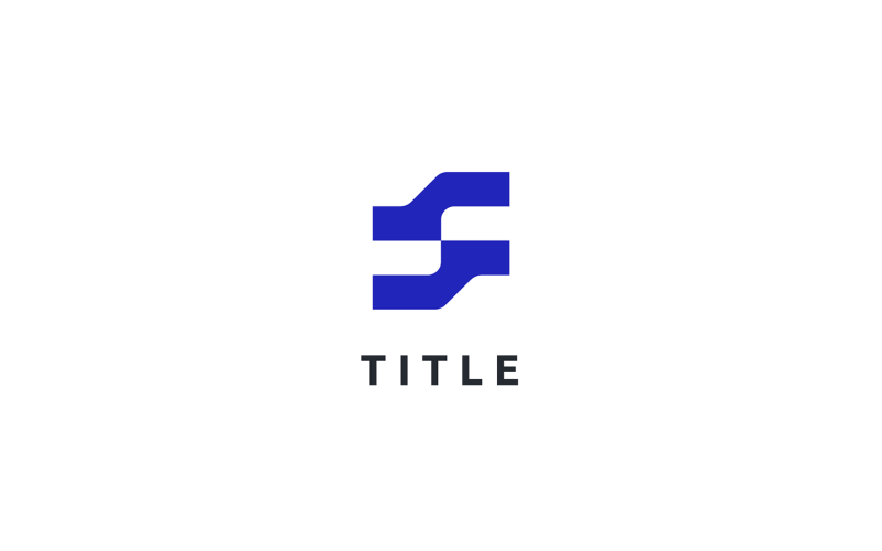 Logo monogramme bleu Edgy S spacieux