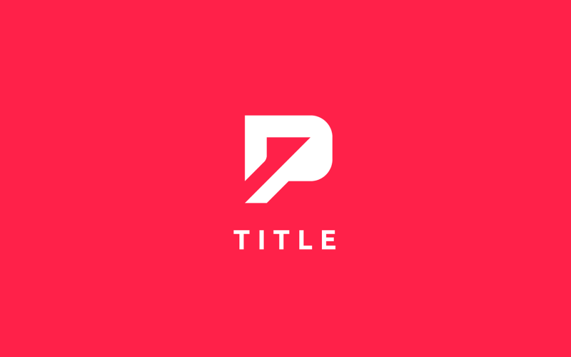 Logo monogramme plat spacieux Edgy P rouge