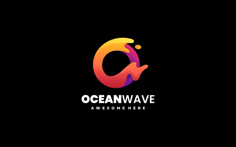 Buchstabe O Wave Gradient buntes Logo