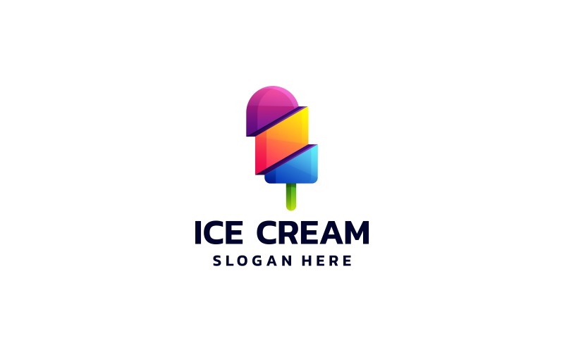 Création de logo coloré de crème glacée