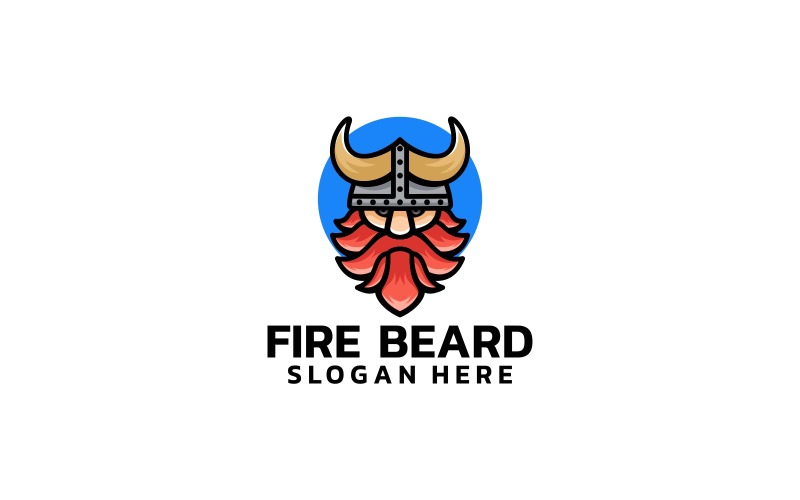 Fire Beard Viking Mascot logó