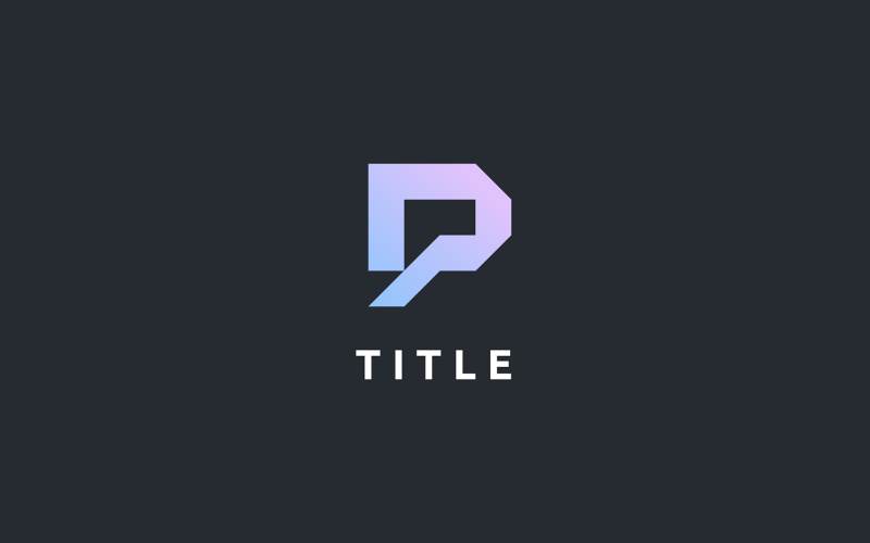 Logo del monogramma minimal Edgy P Shade