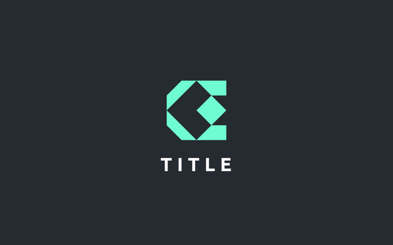 Logo del monogramma sfumato verde Minimal Edgy E