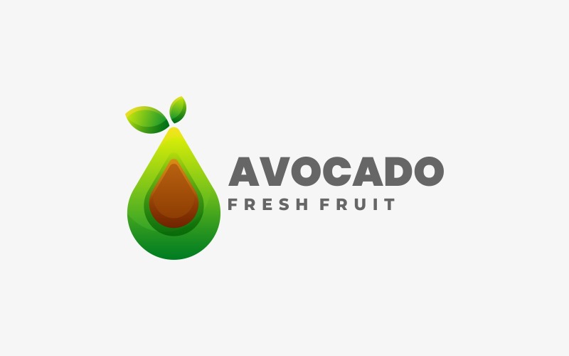 Logo-ontwerp met avocado-verloop