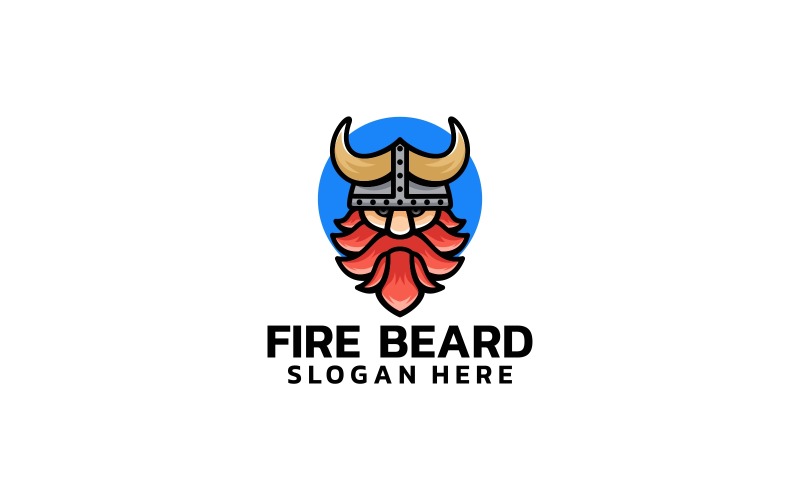 Логотип талисмана викинга Fire Beard