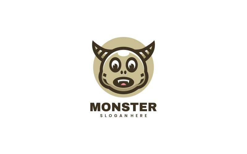 Logotipo de desenho animado de mascote de monstro