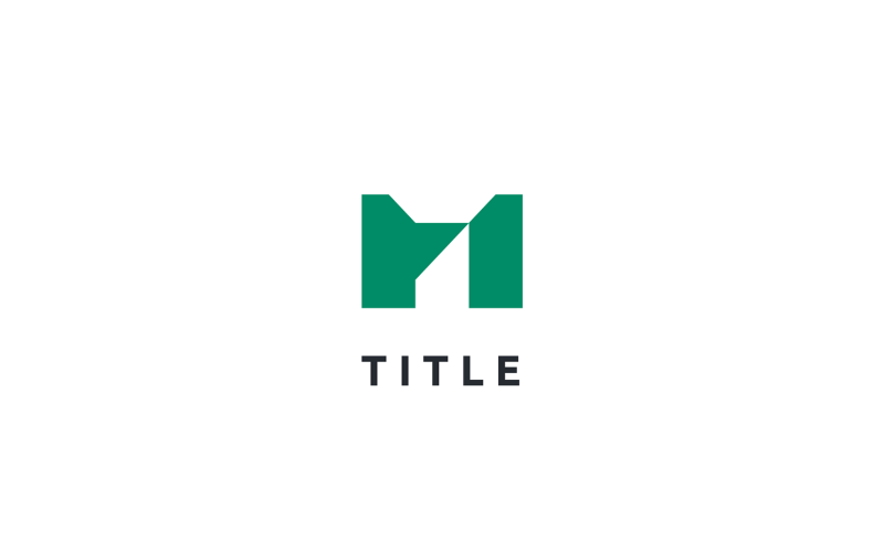 Minimal Edgy M grön monogramlogotyp