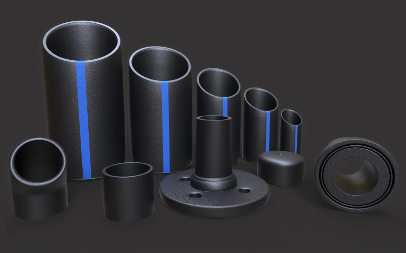 Pacchetto tubi Modello 3D Lowpoly