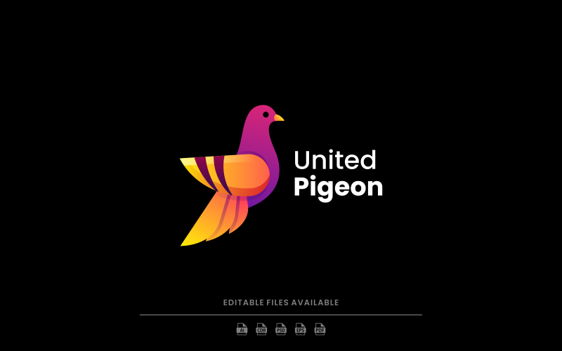 Style de logo dégradé de pigeon