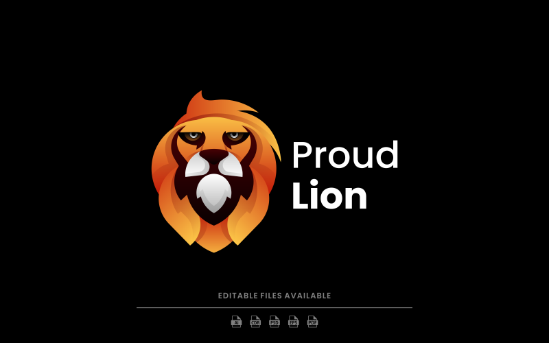 Style de logo dégradé Lion fier