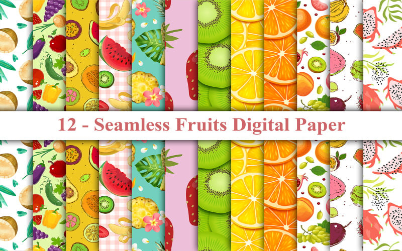 Frutas Papel digital sin fisuras, Fondo de frutas