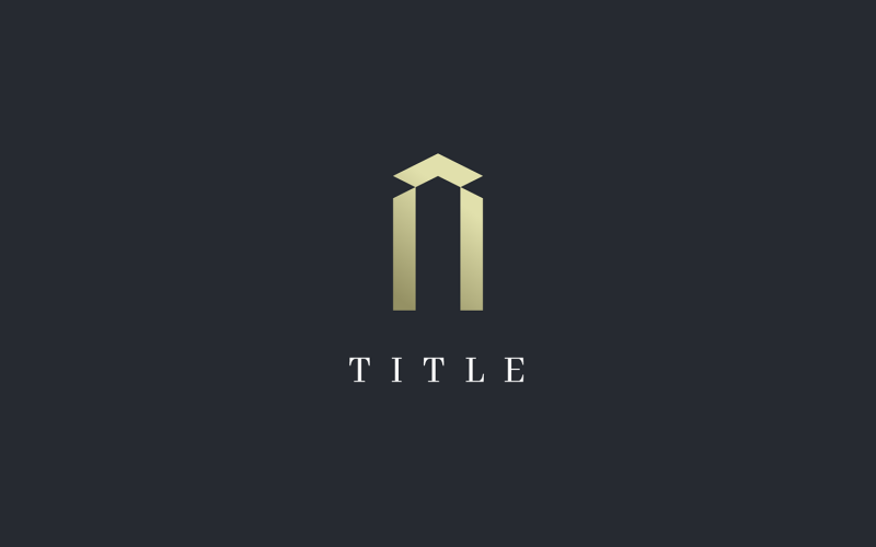Logotipo dourado do corretor de imóveis de apartamentos de luxo em torre