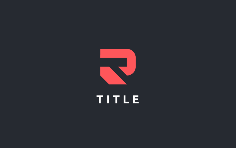 Minimal Lite Abstract R Produttività Coral Solid Logo