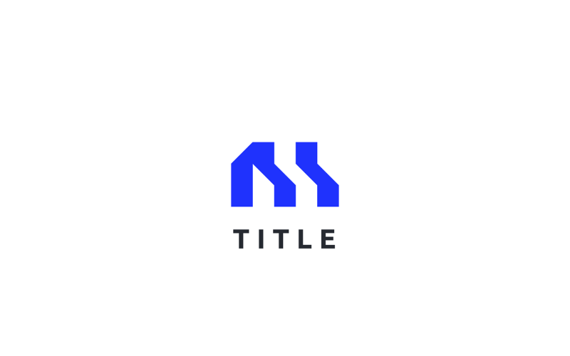 Minimal Lite M Blue Flat Solid Logo