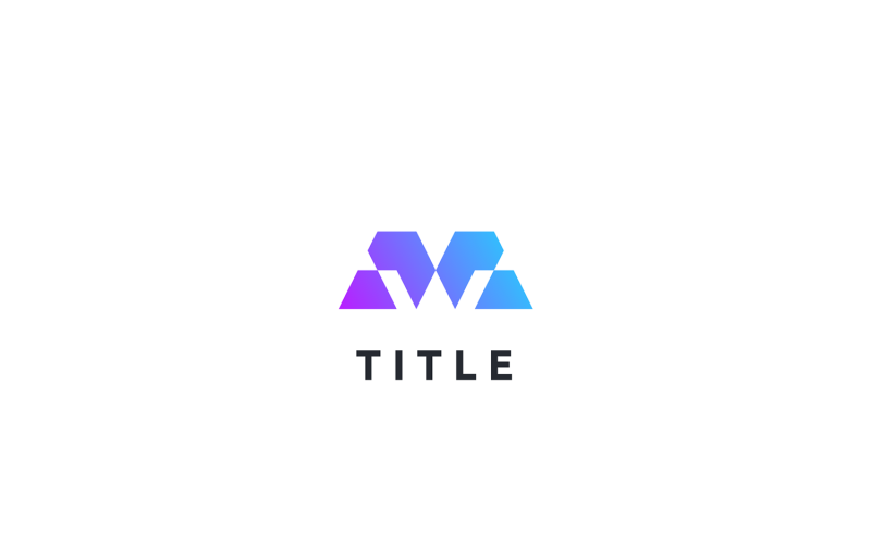 Minimal Lite M 蓝色 紫色 阴影 徽标
