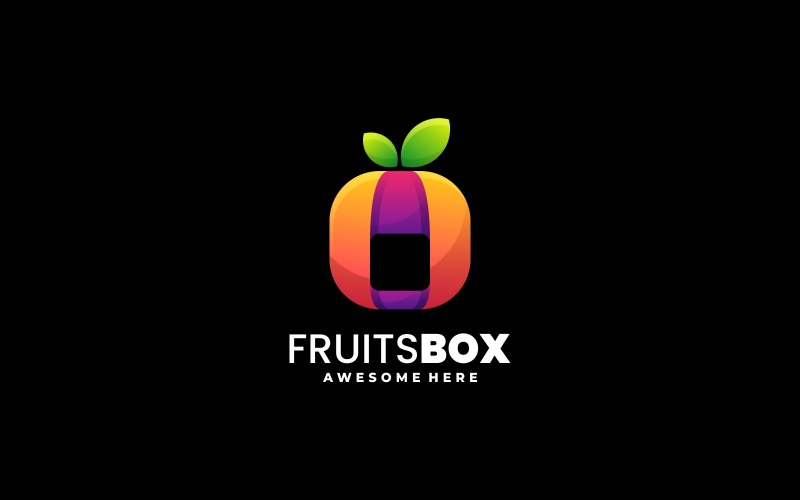 Design de logotipo colorido gradiente de frutas
