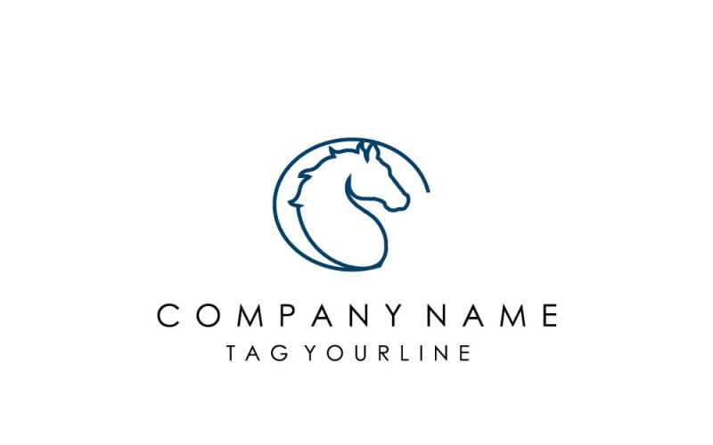 Векторна ілюстрація логотипу коня з лініями ідеально підходить для скачок, кінної ферми тощо