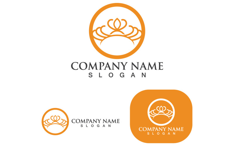 Crown Logotyp Mall Vector IconV2