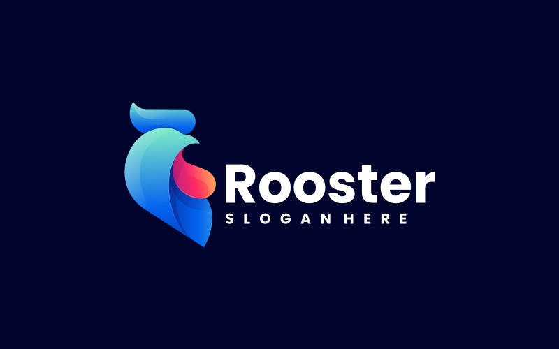 Gradientowe kolorowe logo wektor koguta