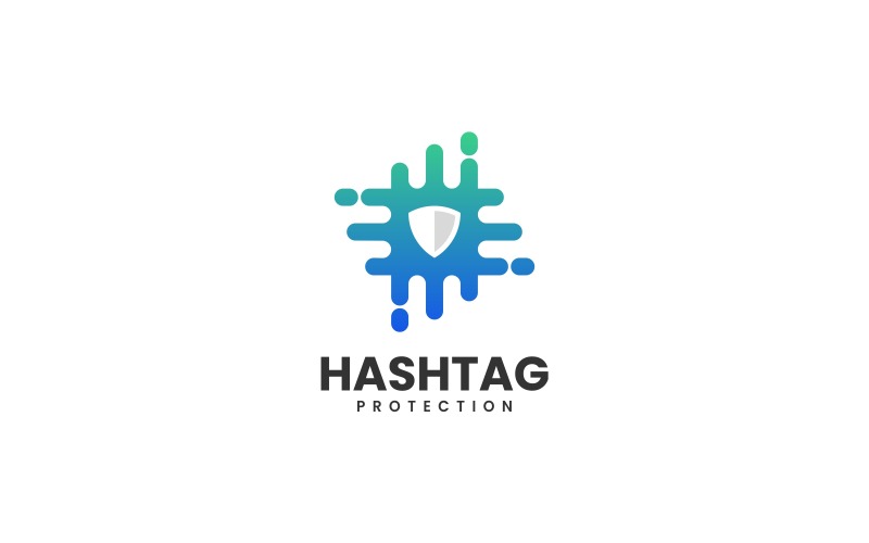 Styl loga s přechodem hashtag