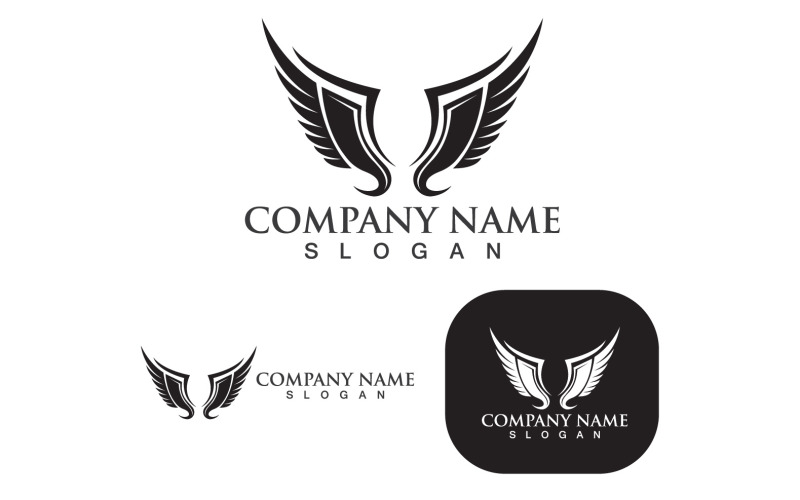 Wing Falcon Bird Logotyp Mall Vector V9