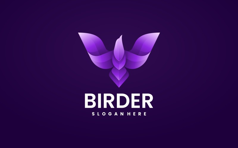 Design de logotipo de gradiente de cor de pássaro vetorial