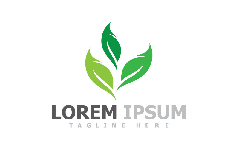 Elementy symbolu logo zielony liść drzewa V8