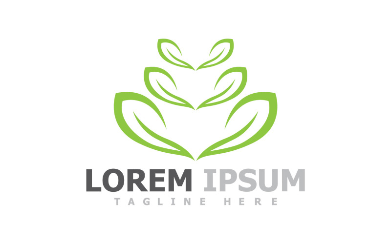 Groen blad boom logo symbool elementen V25