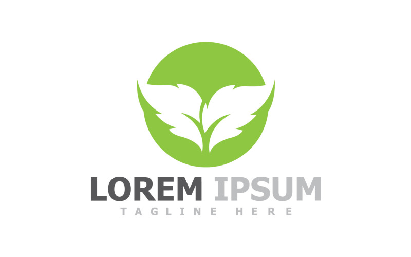 Grönt lövträd logotypsymbolelement V33
