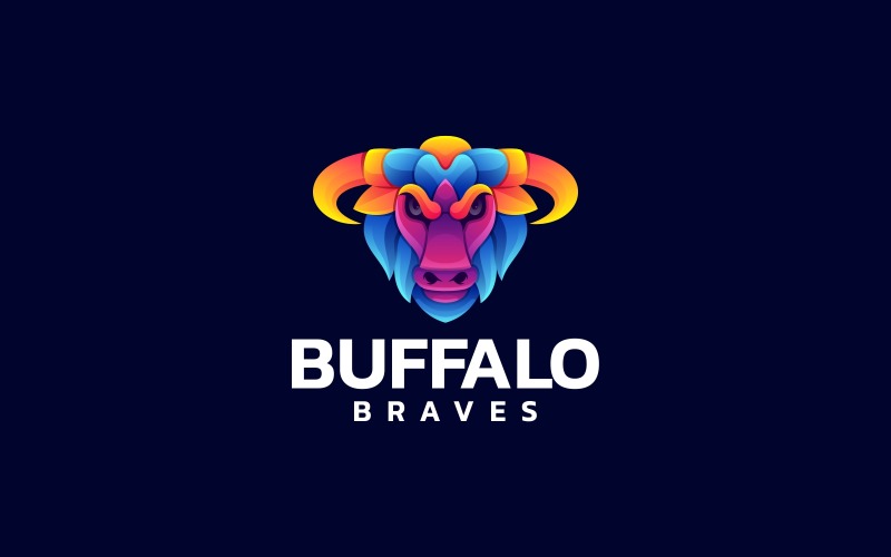 Logo coloré dégradé Buffalo Brave