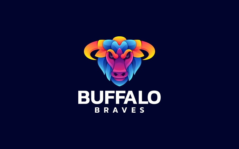 Logotipo colorido gradiente Buffalo Brave