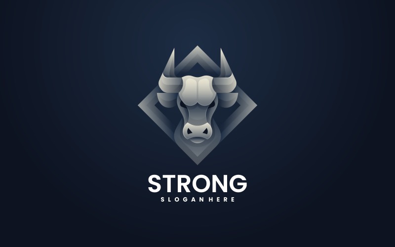 Logotipo de gradiente de color de toro fuerte