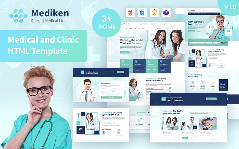 Mediken Medical and Hospital Bootstrap HTML5-websitesjabloon