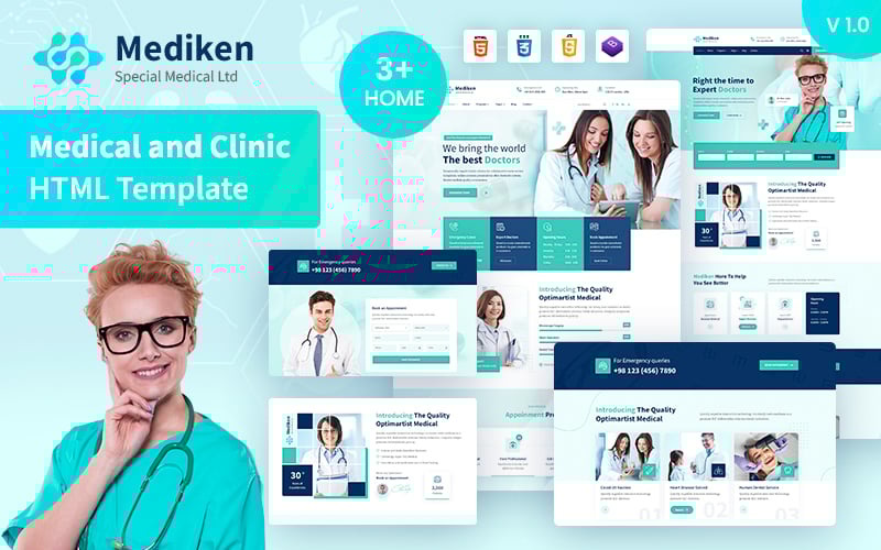 Шаблон веб-сайта Mediken Medical and Hospital Bootstrap HTML5