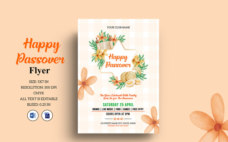 Passover Celebration Flyer Corporate Identity Template