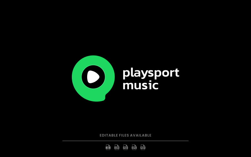 Reproducir música estilo de logotipo simple